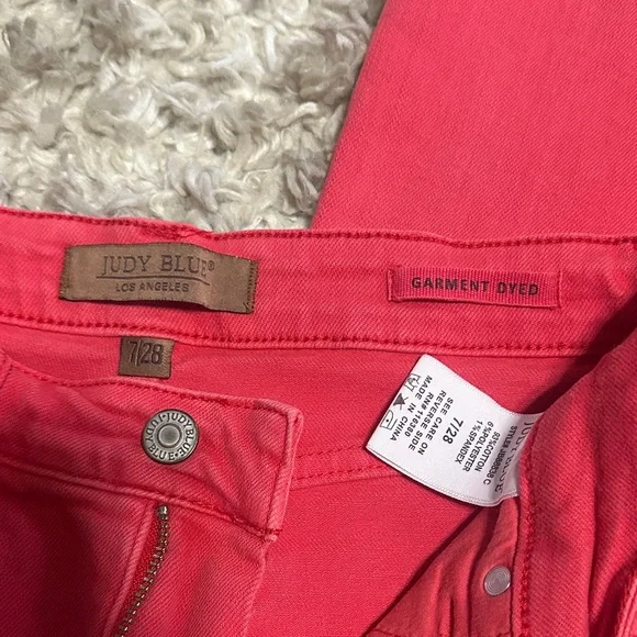 Judy Blue Women's Vibrant Red Straight Leg Jeans - Picture 2 of 5